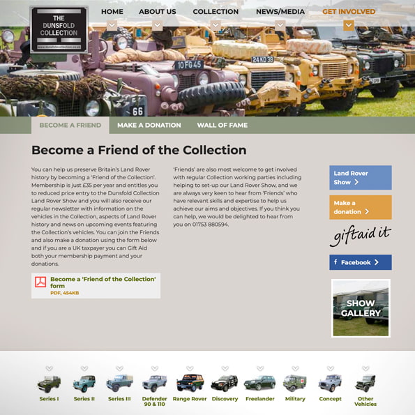 The Dunsfold Collection website