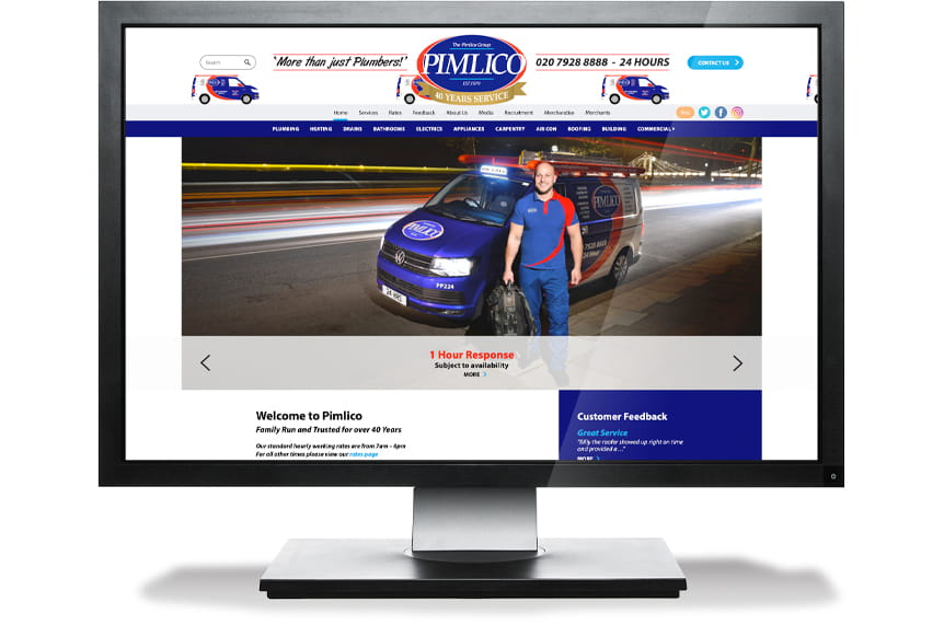 Pimlico Plumbers website design and build