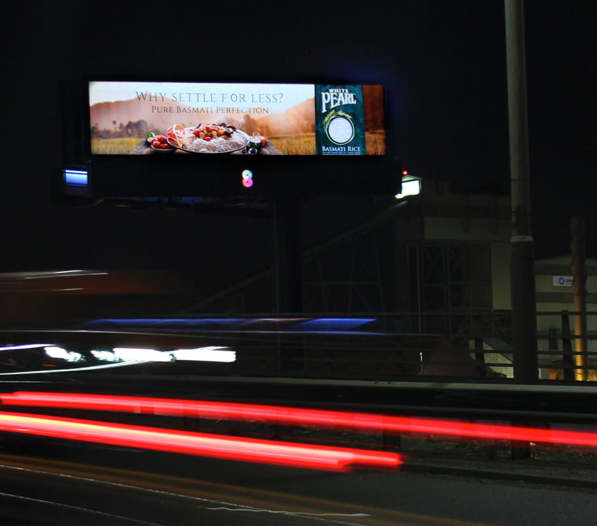 Outdoor digital advertising for White Pearl