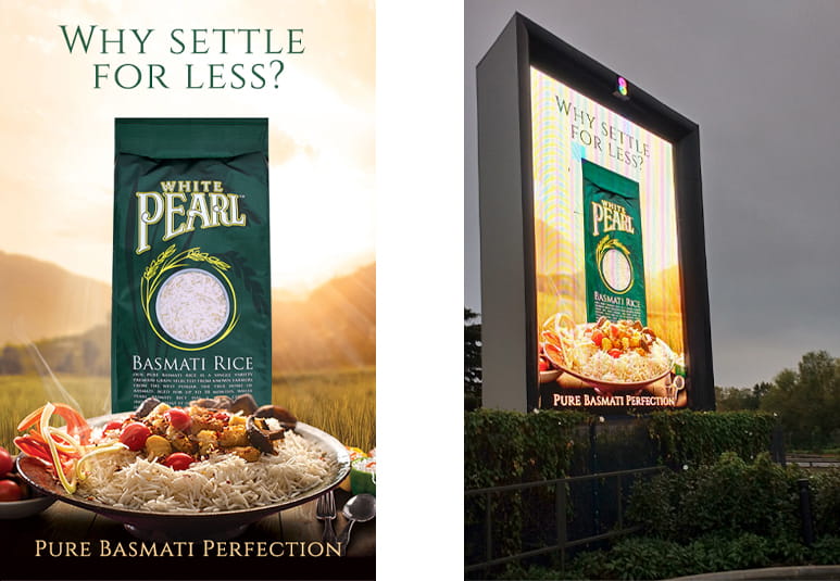 Digital advertising design for White Pearl